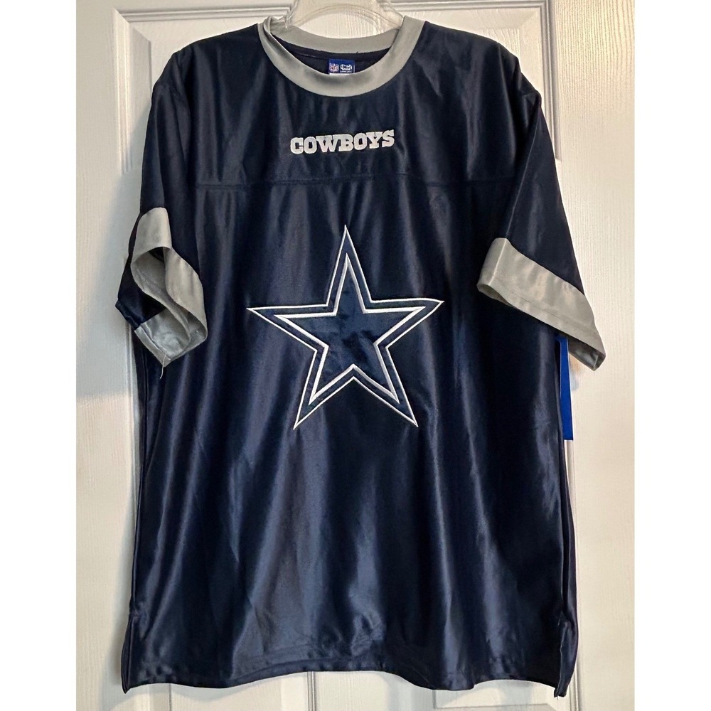 Ultra Game NFL Dallas Cowboys Jersey Shirt Navy Blue‎ Silver Star NWT